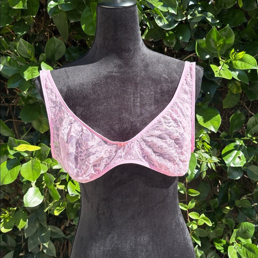 Skims Lace Bra No Padding Size 3X Mesh light Pink Plus Size 3X Bralette